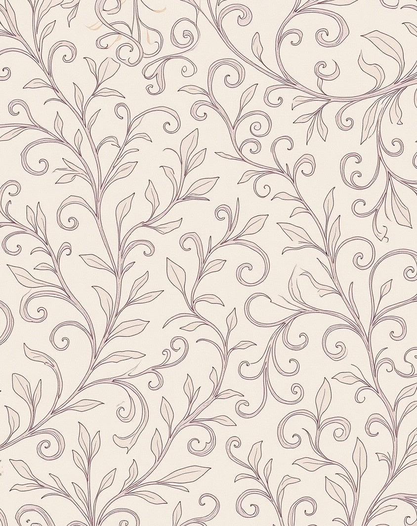 Victorian Mauve Vine Scroll Rug
