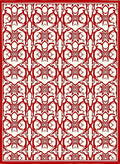 Crimson Cream Interlocking Geometric Medallion Rug