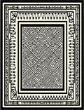 Abstract Black White Maze Border Rug