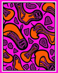 Vibrant Pink Orange Swirl Abstract Rug