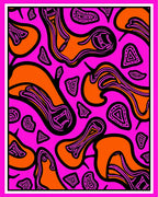 Vibrant Pink Orange Swirl Abstract Rug