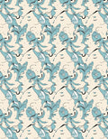 Teal Abstract Floral Swirl Rug