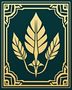 Elegant Teal Golden Feather Trio Rug