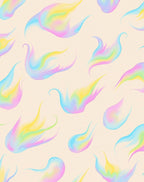 Holographic Pastel Flame Abstract Rug