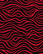 Crimson Wave Abstract Flow Rug