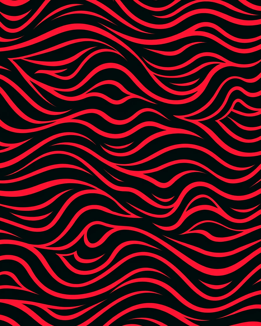 Crimson Wave Abstract Flow Rug