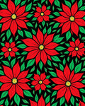 Bold Red Poinsettia Garden Rug
