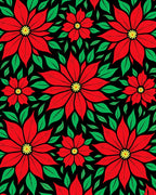 Bold Red Poinsettia Garden Rug