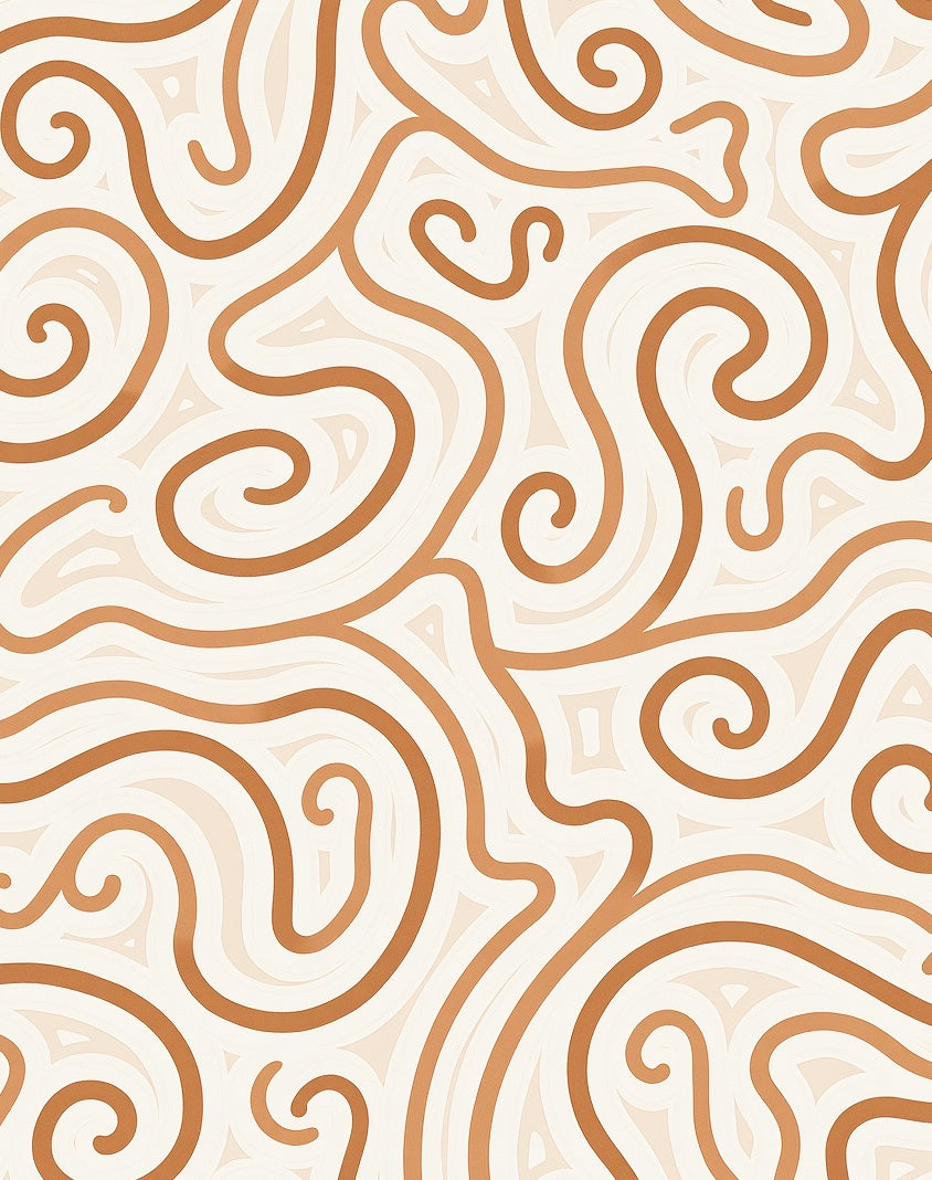 Copper Swirl Organic Flow Rug