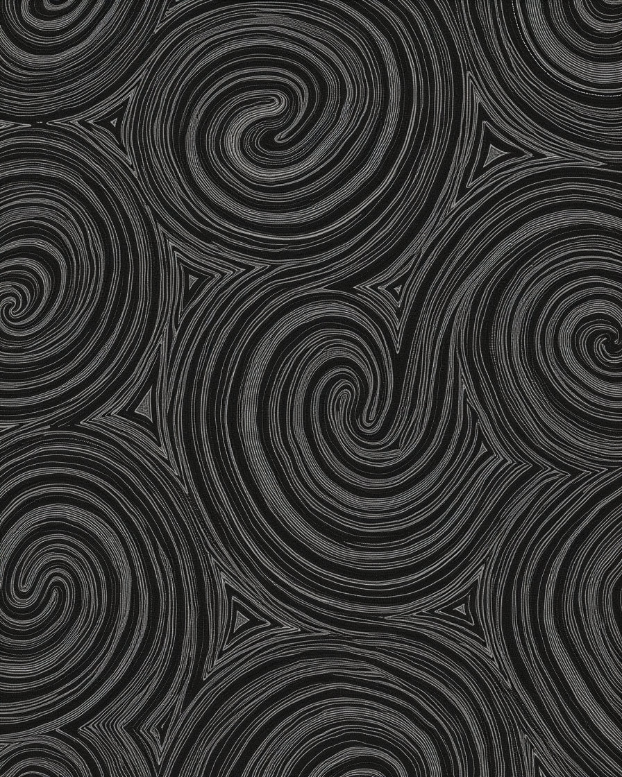 Monochrome Swirl Triangles Abstract Rug