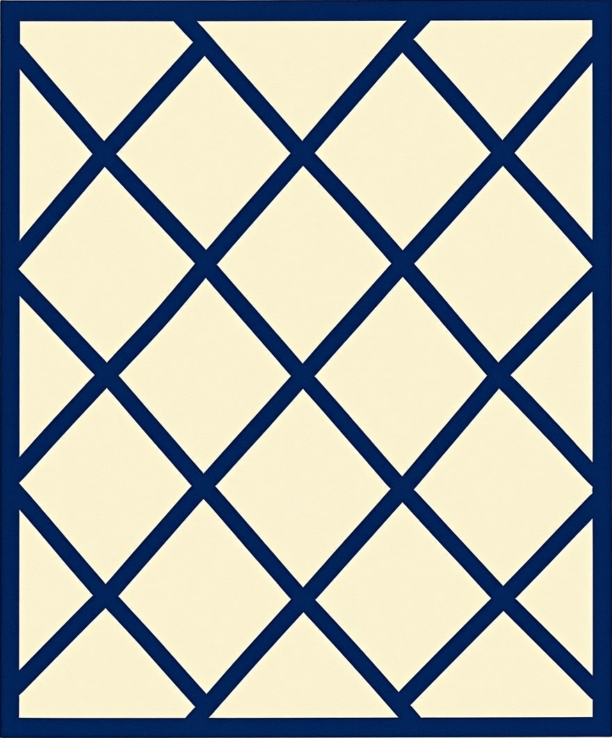Navy Blue Diamond Lattice Rug