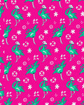Whimsical Teal Flamingo Pink Field Rug