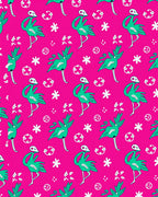 Whimsical Teal Flamingo Pink Field Rug