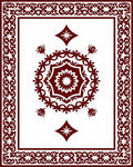 Deep Red Medallion Diamond Border Rug