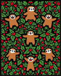 Happy Sloth Red Berry Foliage Rug