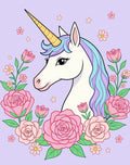 Whimsical Unicorn Pink Rose Garden Rug