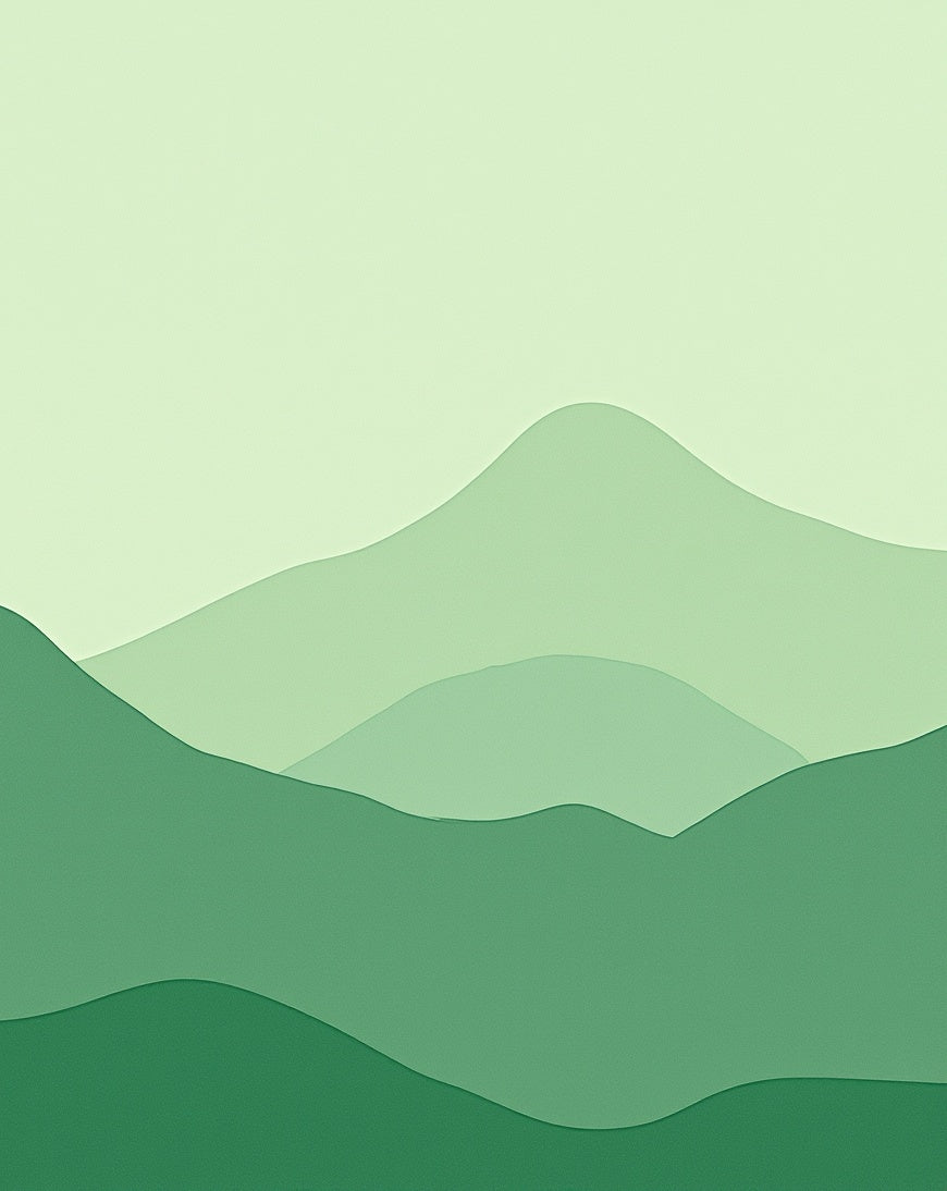 Gradient Green Abstract Landscape Hills Rug