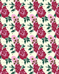 Crimson Rose and Pink Flower Garland Rug