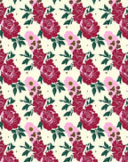 Crimson Rose and Pink Flower Garland Rug