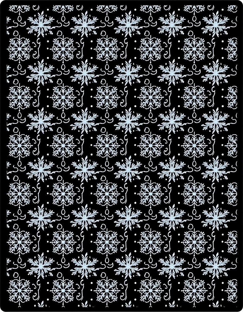 Black White Snowflake Garland Repeat Rug