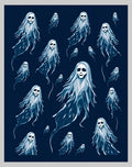 Spooky Blue Ghost Gathering Rug