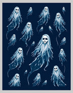 Spooky Blue Ghost Gathering Rug
