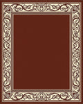 Rich Crimson Filigree Border Rug