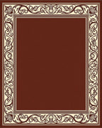 Rich Crimson Filigree Border Rug