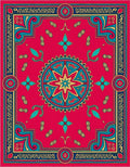 Vibrant Red Floral Medallion Rug