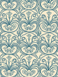 Teal Acanthus Scroll Medallion Rug