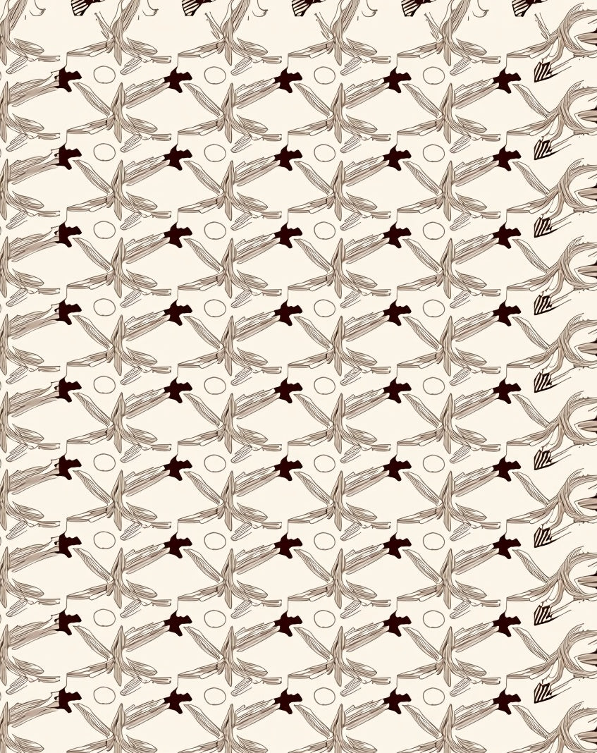 Tropical Banana Leaf Neutral Repeating Rug