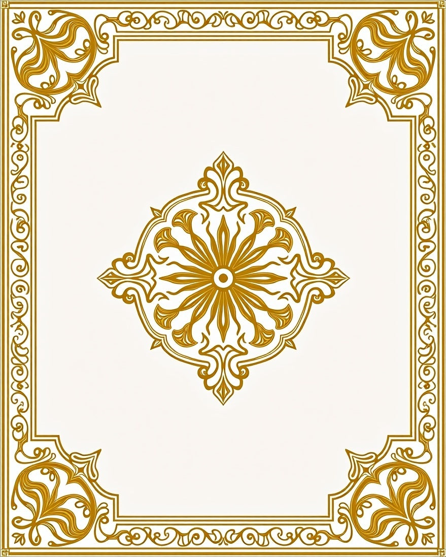 Gilded Floral Medallion Border Rug