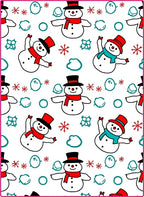 Merry Snowmen Red Hat Scarf Rug
