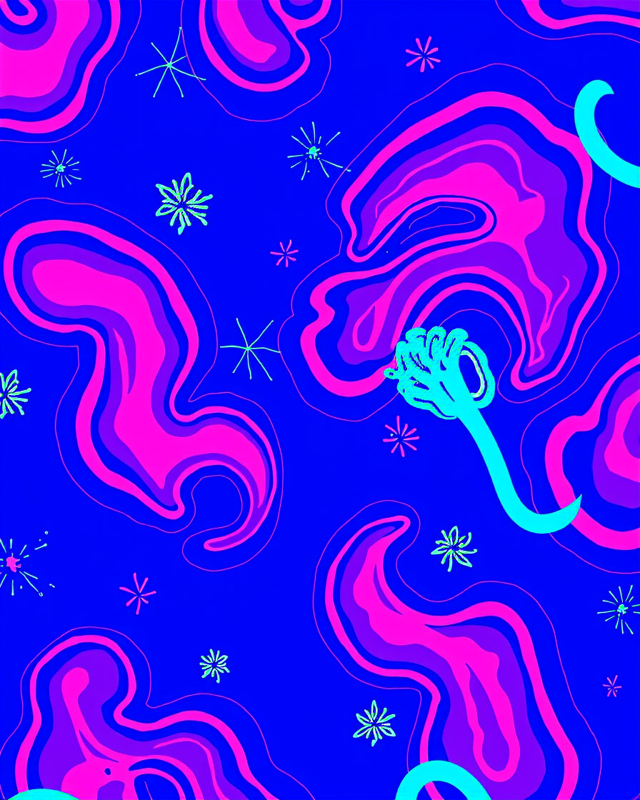 Vibrant Neon Swirl Galaxy Rug