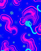 Vibrant Neon Swirl Galaxy Rug