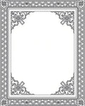 Intricate Black Scrollwork Floral Frame Rug