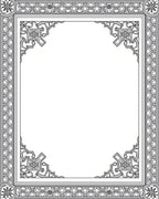 Intricate Black Scrollwork Floral Frame Rug