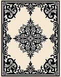 Black Ivory Baroque Medallion Rug