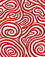 Crimson Swirl Organic Maze Rug