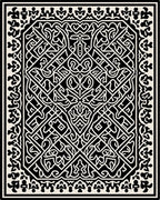 Black White Intricate Celtic Knot Rug