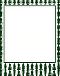 Forest Green Tree Border Rug