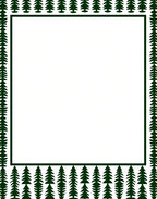 Forest Green Tree Border Rug