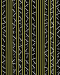 Black Yellow Stripped Abstract Shapes Rug