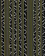 Black Yellow Stripped Abstract Shapes Rug