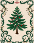 Festive Evergreen Garland with Cherries Rug