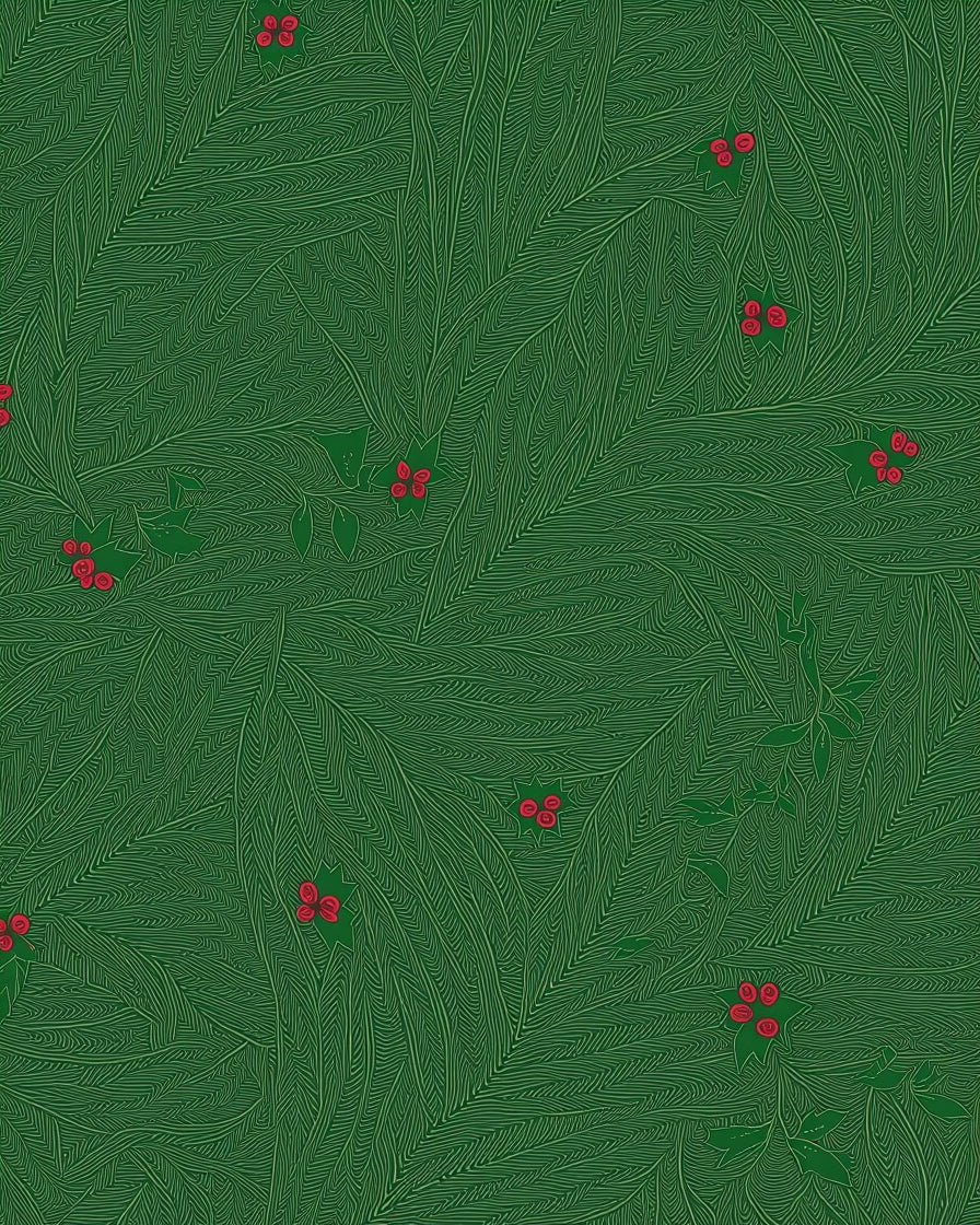 Verdant Leaves Red Berries Cluster Rug