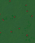 Verdant Leaves Red Berries Cluster Rug