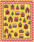 Gingerbread Houses Christmas Tree Yellow Field Rug