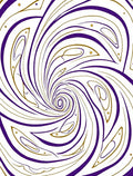 Radiant Purple Gold Swirl Abstract Rug