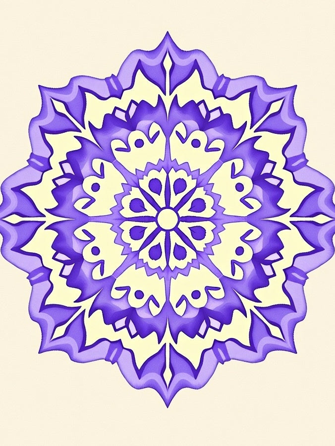 Serene Purple Mandala Floral Rug